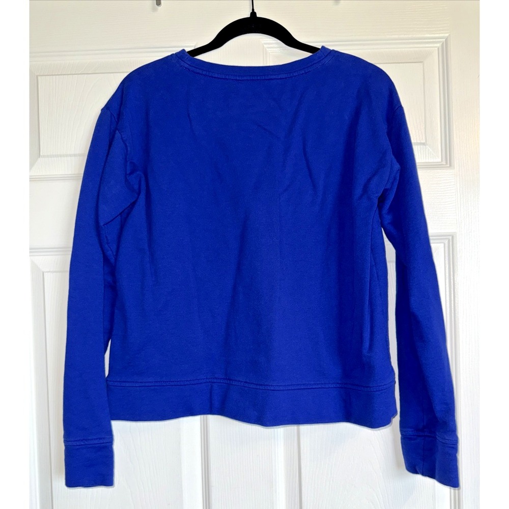 Ralph Lauren Royal Blue Crewneck Sweatshirt‎ - Women's Small Front Zip Pockets - Picture 7 of 7